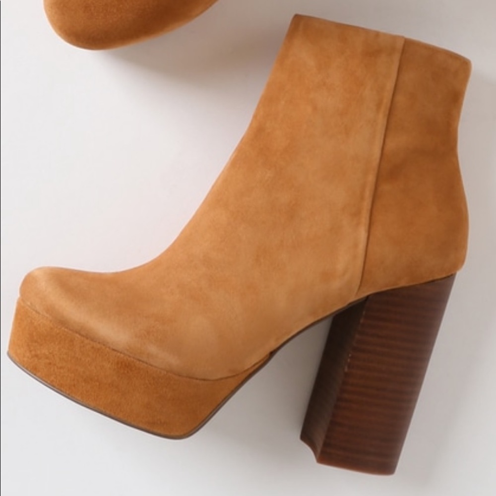 Steve Madden Gratify Cognac Suede Booties